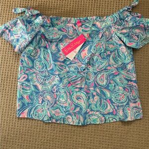 Lilly Pulitzer Women's Blue Paisley Top